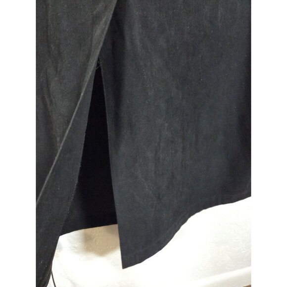 Vintage Talbots Side Button Pockets Dress Size XL Black Faux Suede Minimalist - Picture 6 of 7